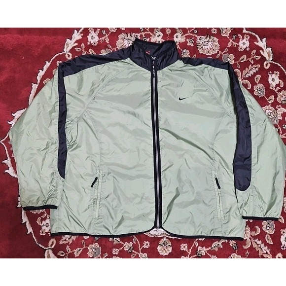 Nike Other - Vintage 90s Nike Windbreaker Jacket Olive Green Men's XL Spell Out